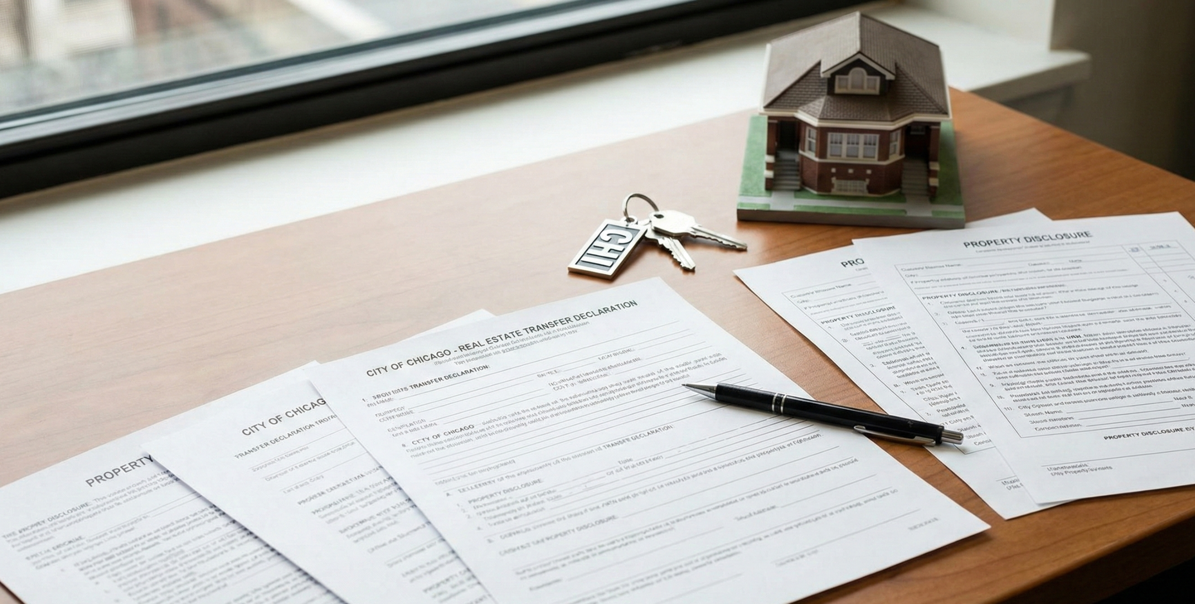 Legal documents and property papers illustrating how real estate lawyers protect sellers from lawsuits in Chicago.
