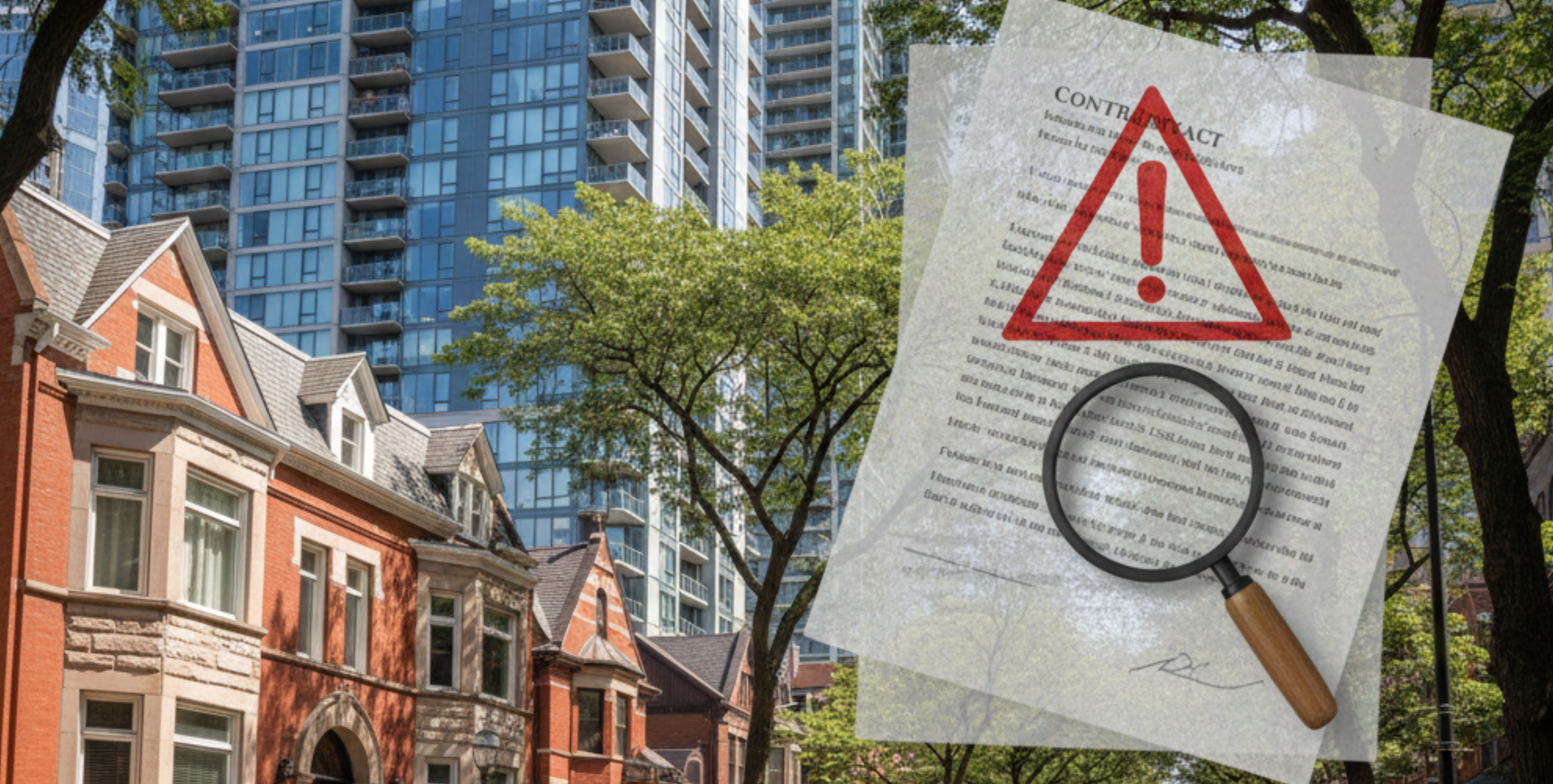 Chicago real estate fraud warning showing contracts and residential properties in the city