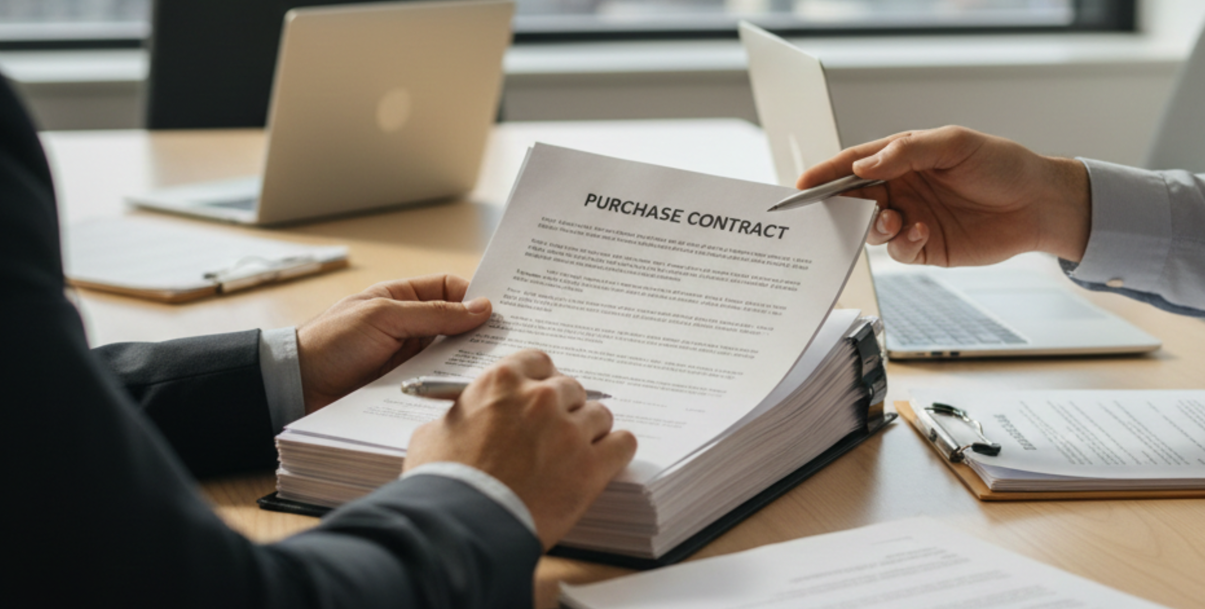 Attorney reviewing a purchase agreement with a client during a walk away from real estate contract Chicago consultation