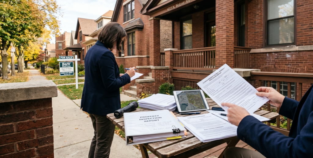 Chicago home inspection and disclosure documents showing concealed property defects