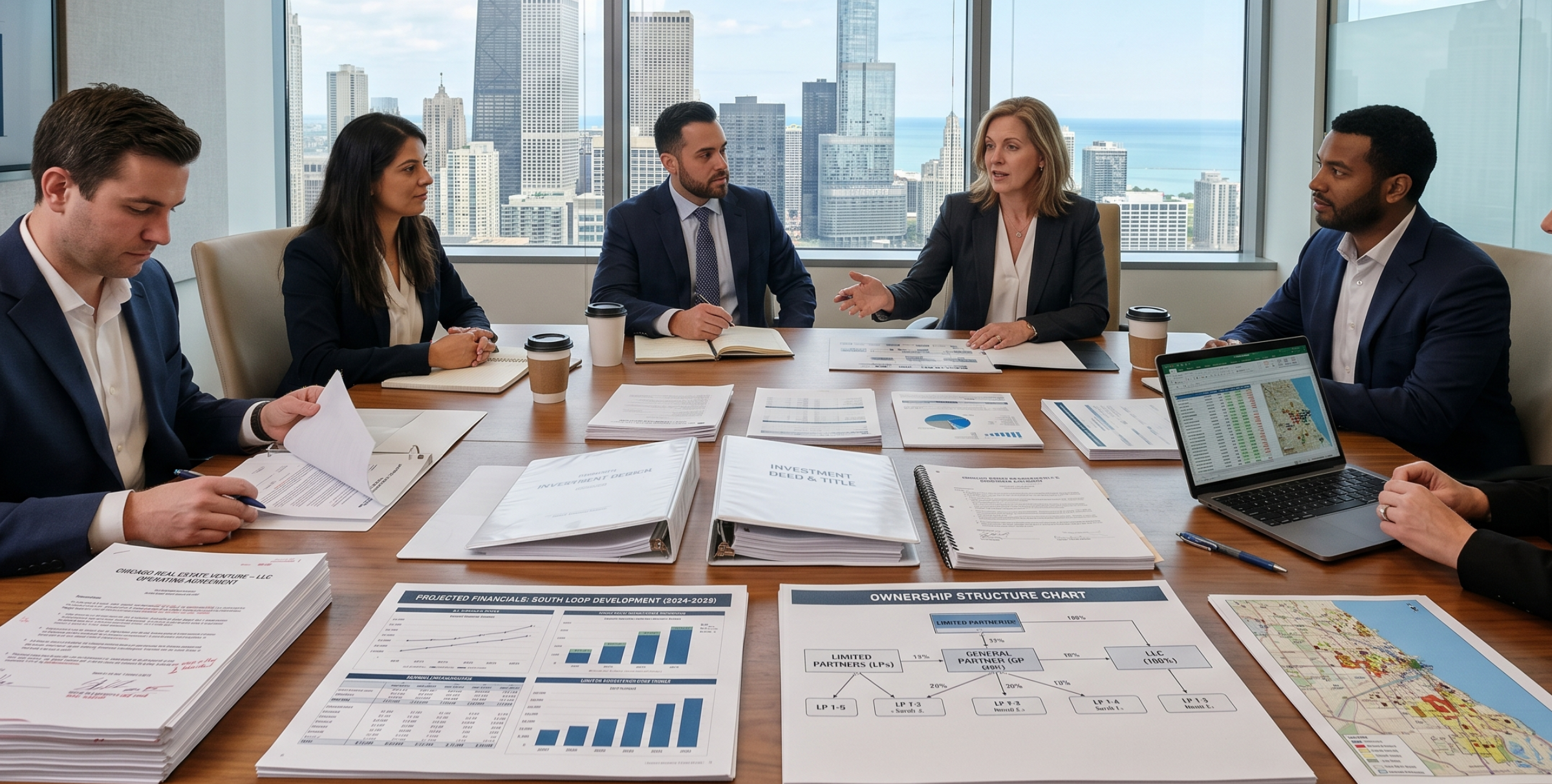 Chicago real estate operating agreement and ownership documents under legal review
